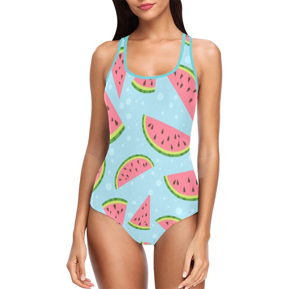 Watermelon Vest One Piece Swimsuit (Model S04)