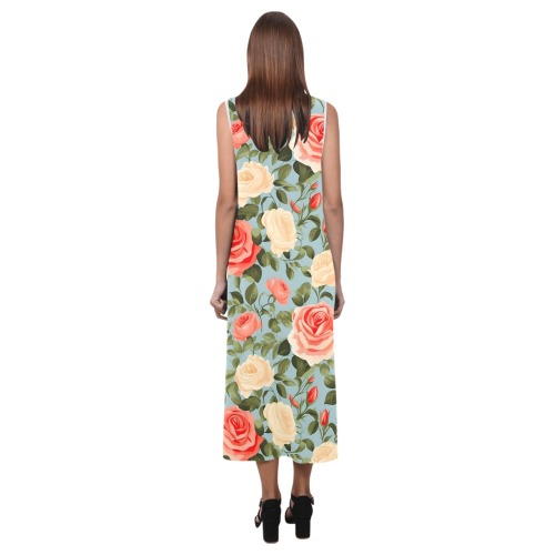 Spring Roses Phaedra Sleeveless Open Fork Long Dress (Model D08)