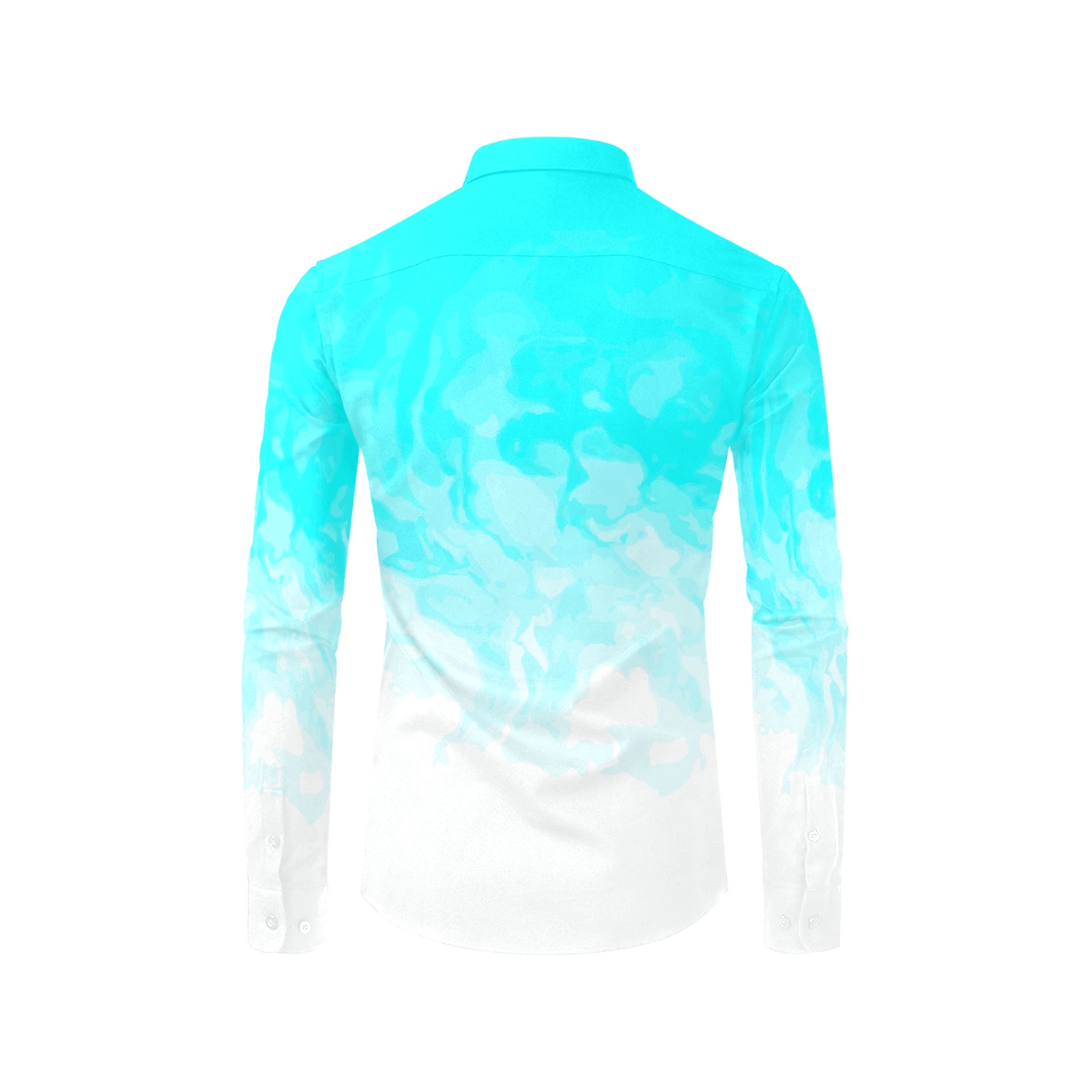 Dry Ice - light blue white gradient smokey Men's All Over Print Casual Dress Shirt (Model T61)