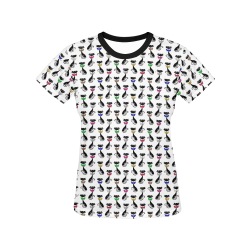 Black Cats Wearing Bow Ties All Over Print T-Shirt for Women (USA Size) (Model T40)