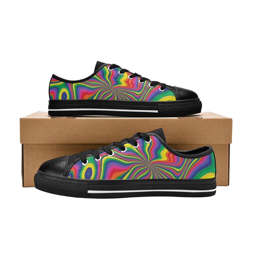 Groovy Pattern Women's Classic Canvas Shoes (Model 018)