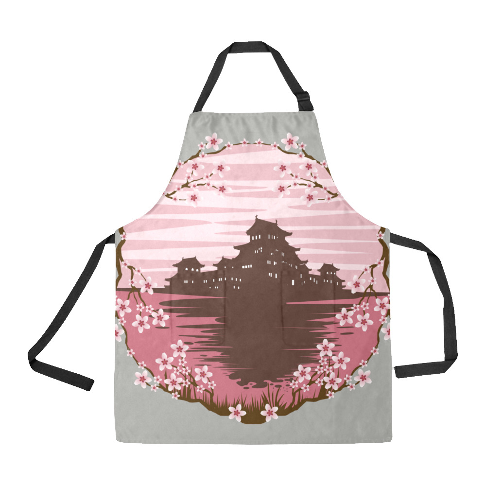 Pink Blossom All Over Print Apron