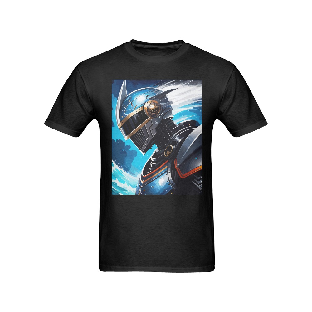 Futuristic Galactic Knight Warrior Hero Men's T-Shirt in USA Size (Front Printing Only)