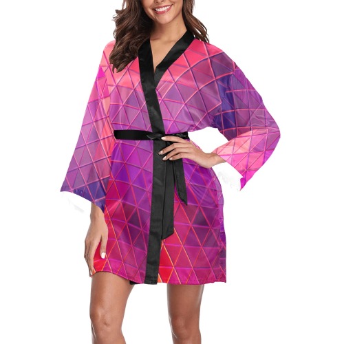 mosaic triangle 5 Long Sleeve Kimono Robe