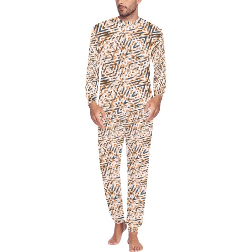 Geometric vintage mosaic 23 Men's All Over Print Pajama Set with Custom Cuff