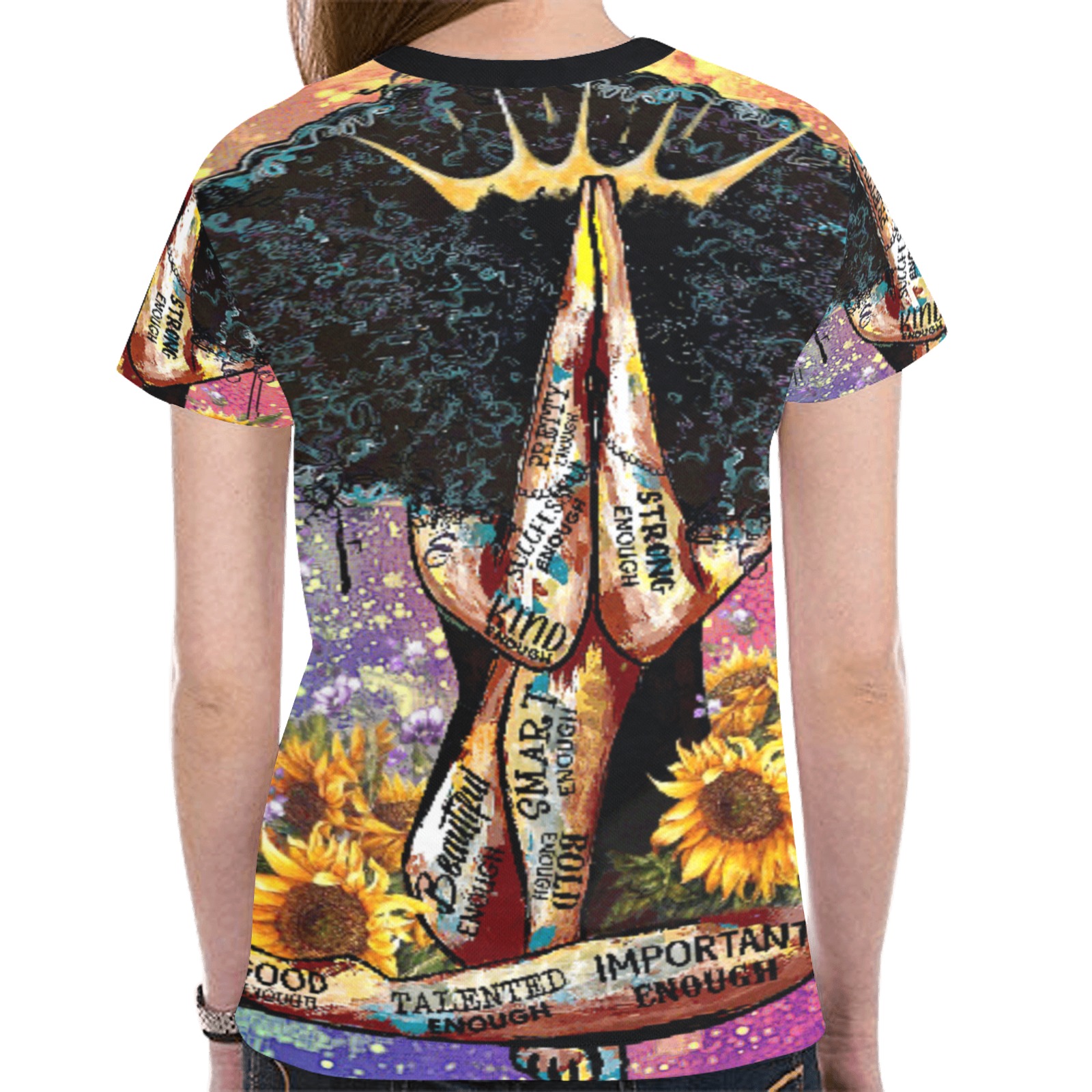 Queen New All Over Print T-shirt for Women (Model T45)