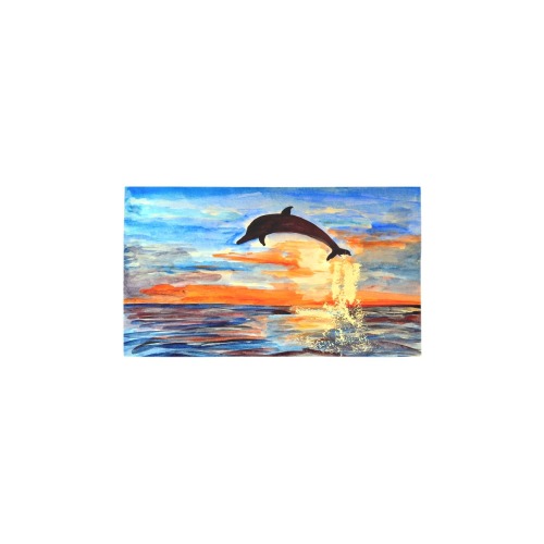 Dolphin jumps out of sea bathmat Bath Rug 16''x 28''