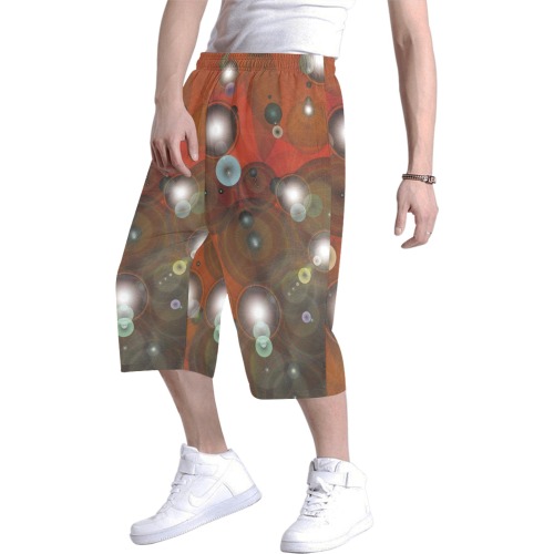 red bubble 2 Men's All Over Print Baggy Shorts (Model L37)