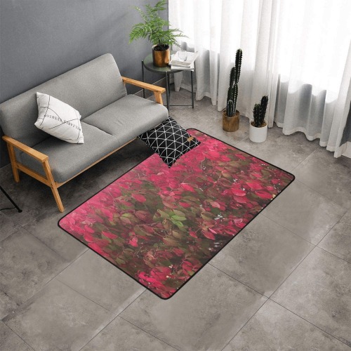 Changing Seasons Collection Area Rug with Black Binding 5'3''x4'