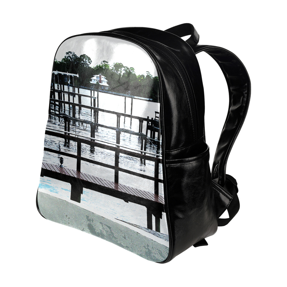 Docks On The River 7580 Multi-Pockets Backpack (Model 1636)
