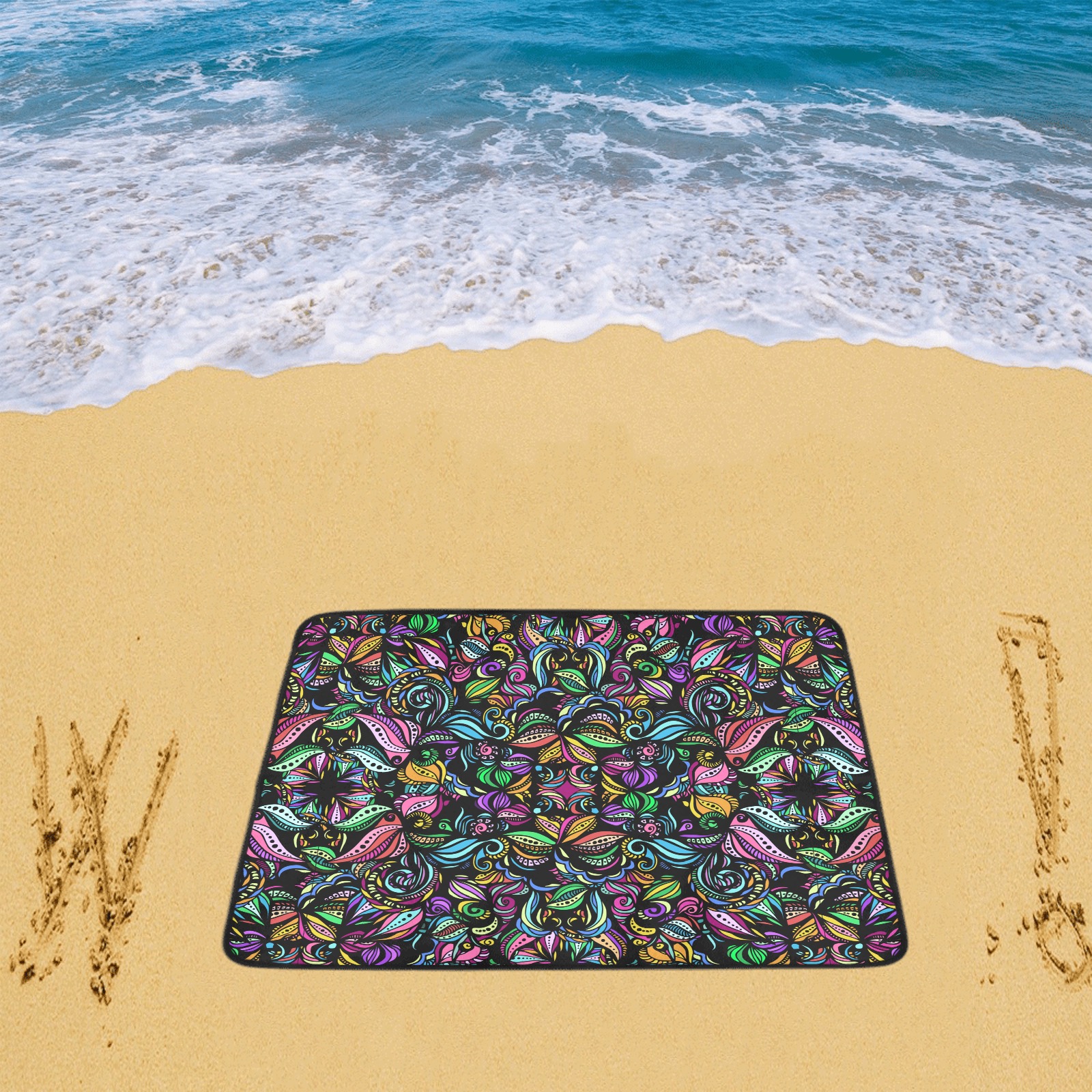 Whimsical Blooms Beach Mat 78"x 60"