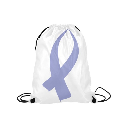 Awareness Ribbon (Periwinkle) Medium Drawstring Bag Model 1604 (Twin Sides) 13.8"(W) * 18.1"(H)