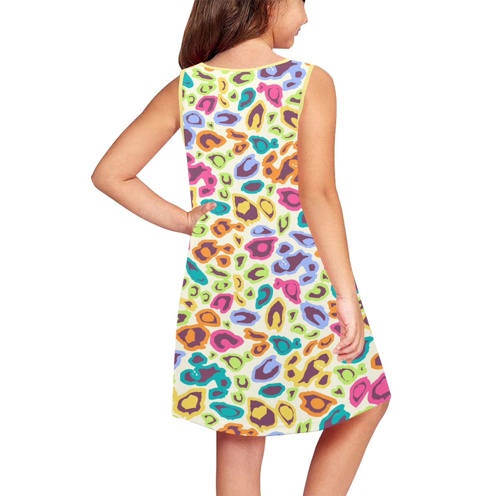 Colorful Girls' Sleeveless Dress (Model D58)