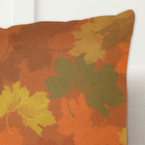 Fall Leaves / Autumn Leaves Linen Zippered Pillowcase 18"x18"(Two Sides&Pack of 2)