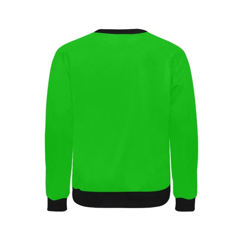 Merry Christmas Green Solid Color Men's Rib Cuff Crew Neck Sweatshirt (Model H34)