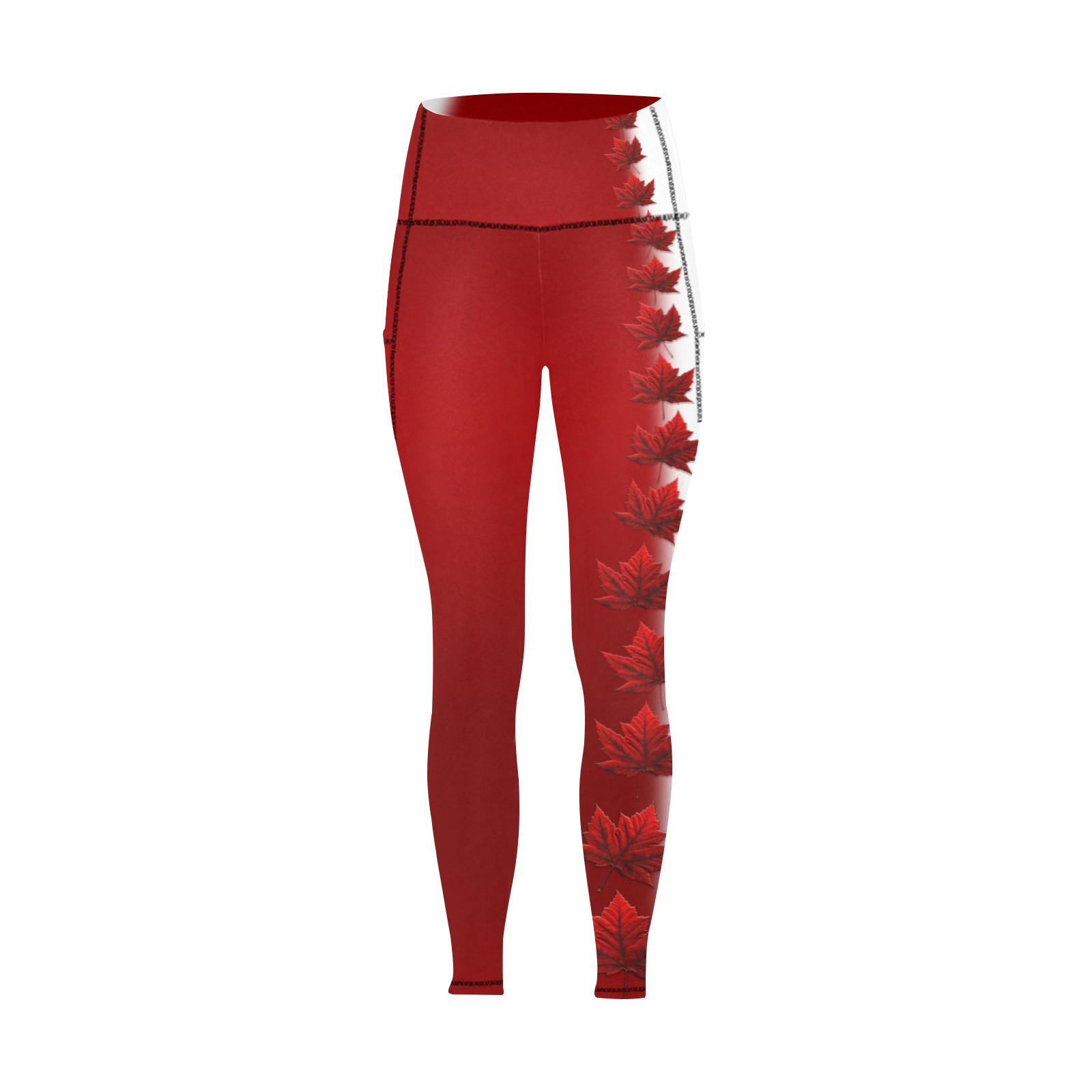 Canada Maple Leaf Yoga Pants Women's All Over Print Leggings with Pockets (Model L56)