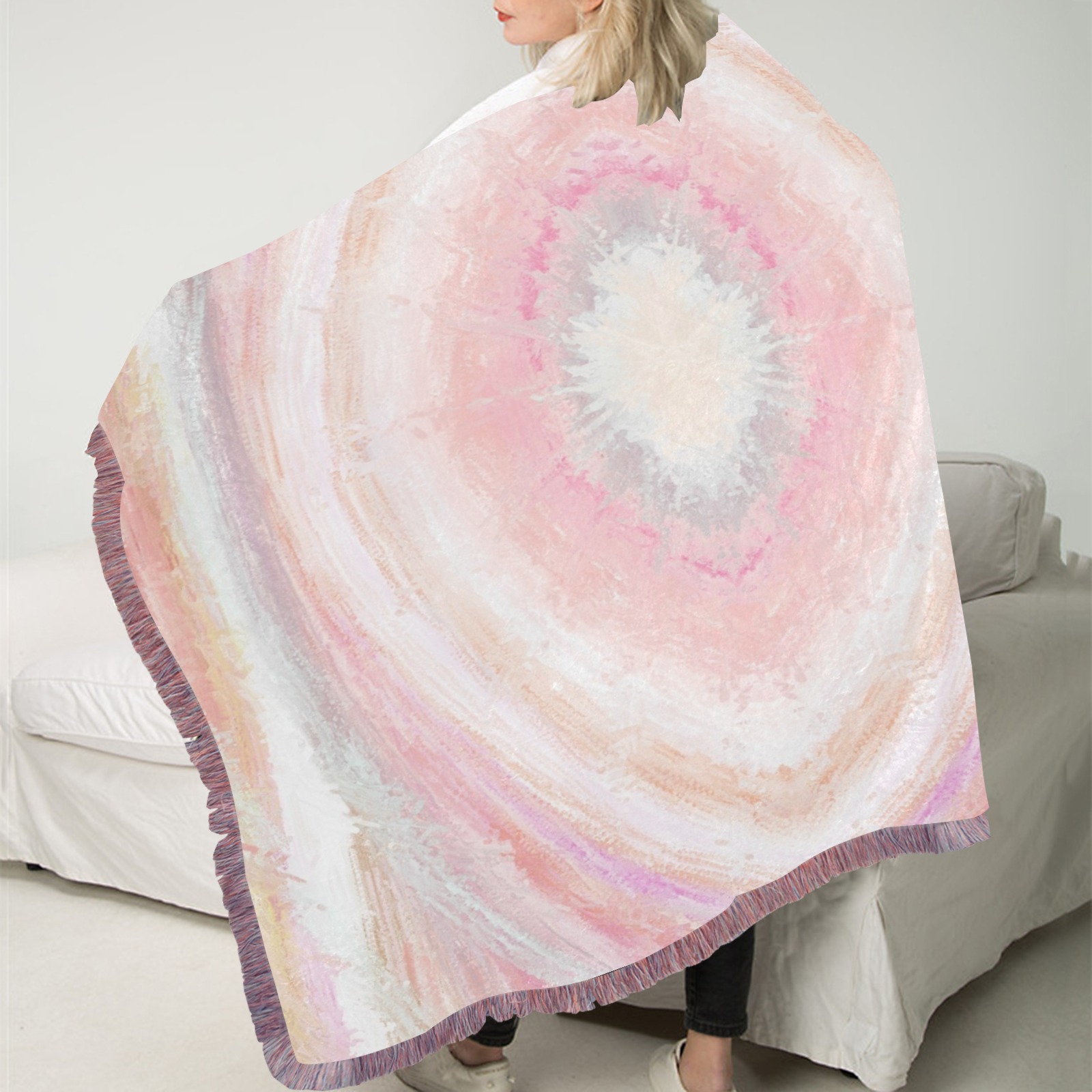 water7 Ultra-Soft Fringe Blanket 30"x40" (Mixed Pink)
