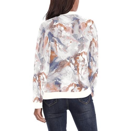 Abstract mountains camouflage All Over Print Bomber Jacket for Women (Model H36)
