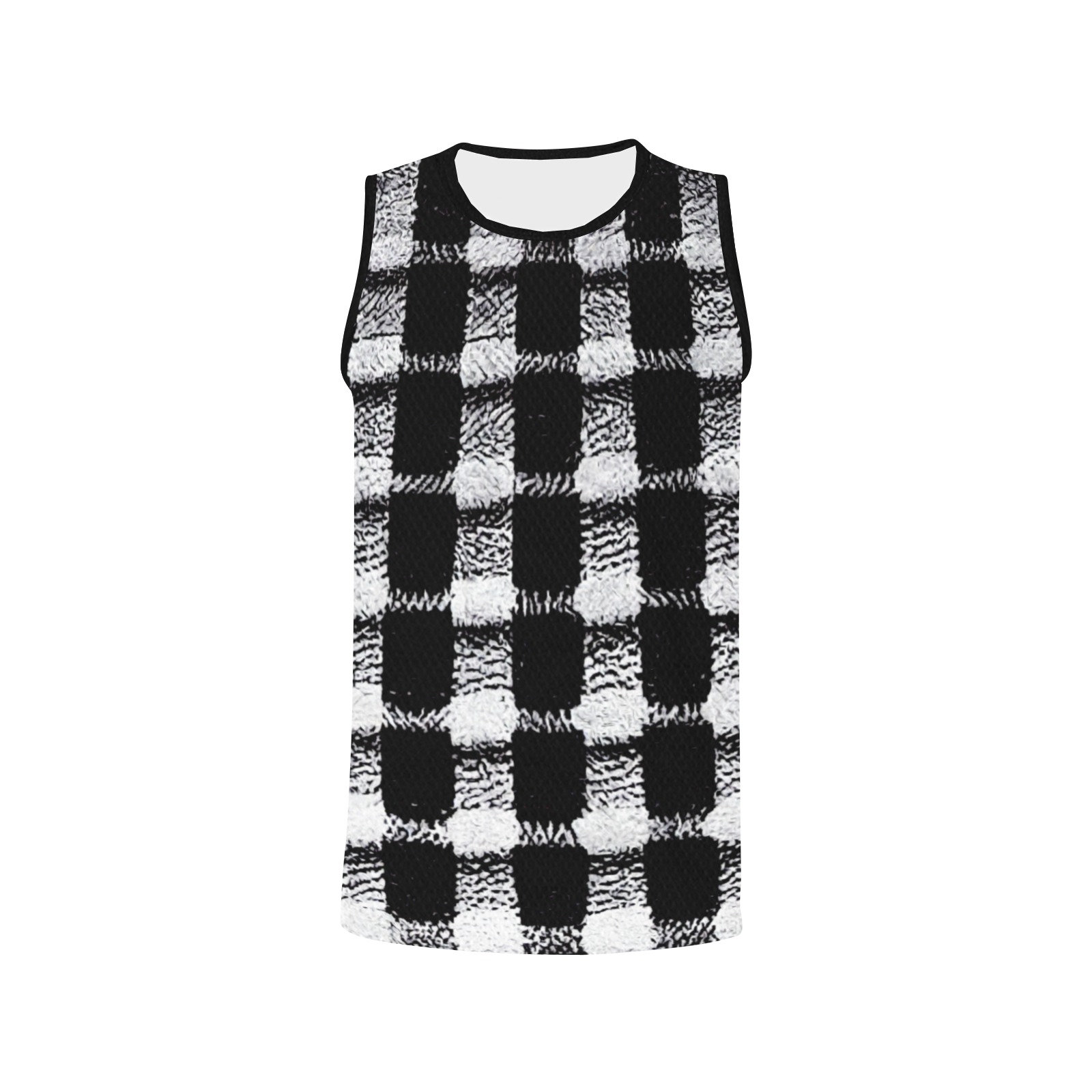 black and white check All Over Print Basketball Jersey
