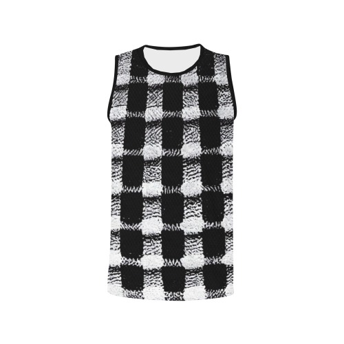 black and white check All Over Print Basketball Jersey