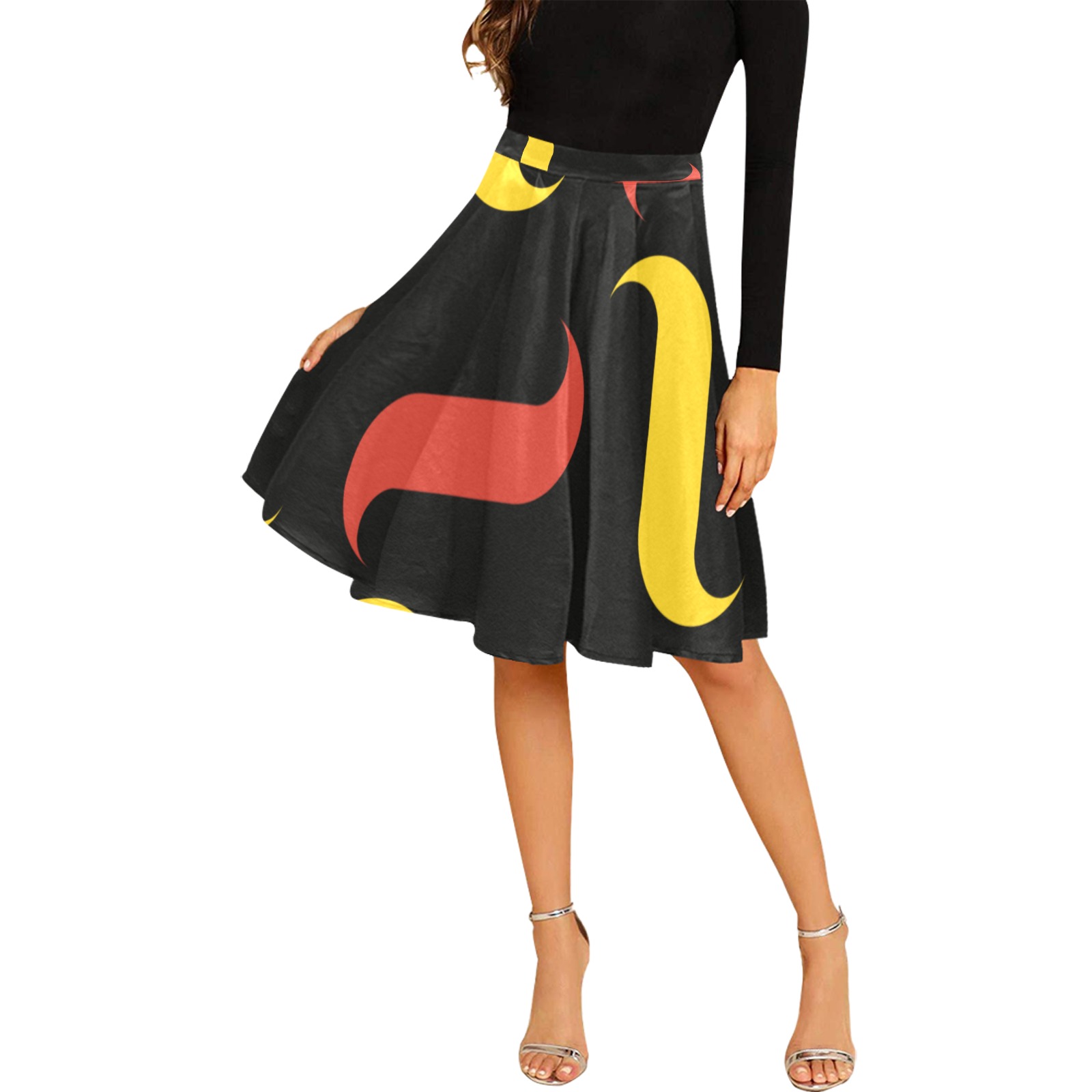falda plisada tricolor Melete Pleated Midi Skirt (Model D15)