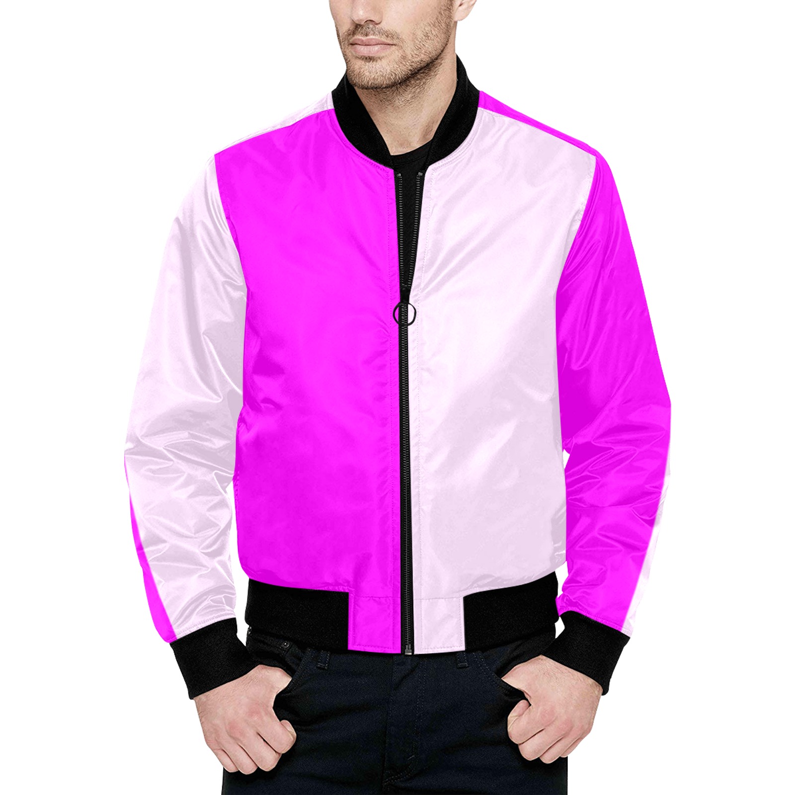 pinkhalf All Over Print Quilted Bomber Jacket for Men (Model H33)
