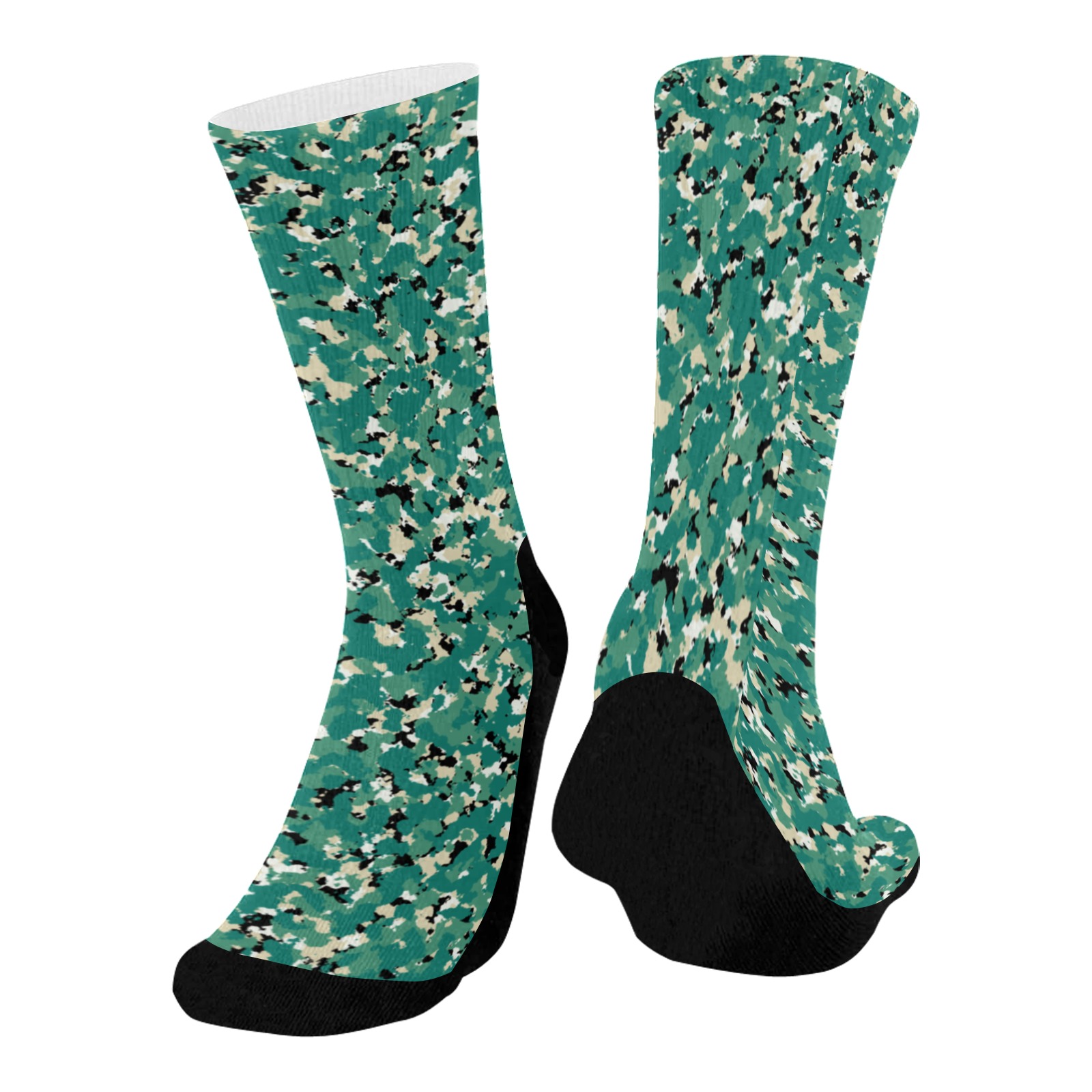 Wednesday Green(9 Mid-Calf Socks (Black Sole)