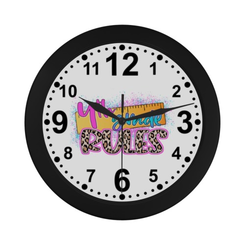 4th Grade Rules Circular Plastic Wall clock