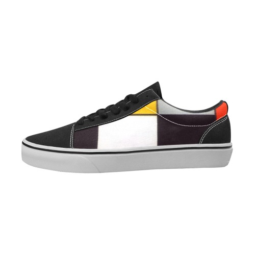 Composition A by Piet Mondrian Men's Low Top Skateboarding Shoes (Model E001-2)