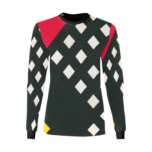Counter-composition XV by Theo van Doesburg- Women's All Over Print Long Sleeve T-shirt (Model T51)