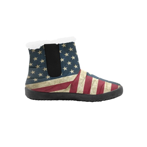 usa flag old style Women's Cotton-Padded Shoes (Model 19291)