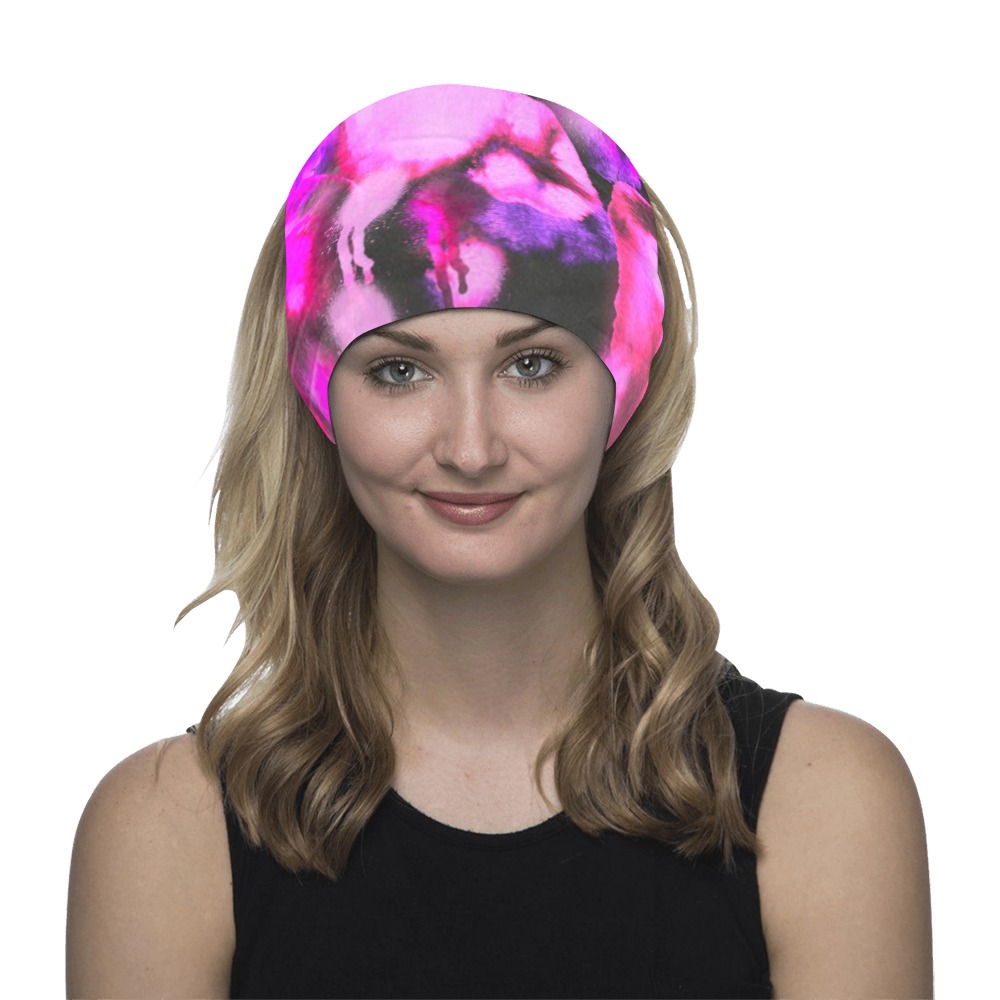 Graffiti dots pink and dark-2 Multifunctional Headwear