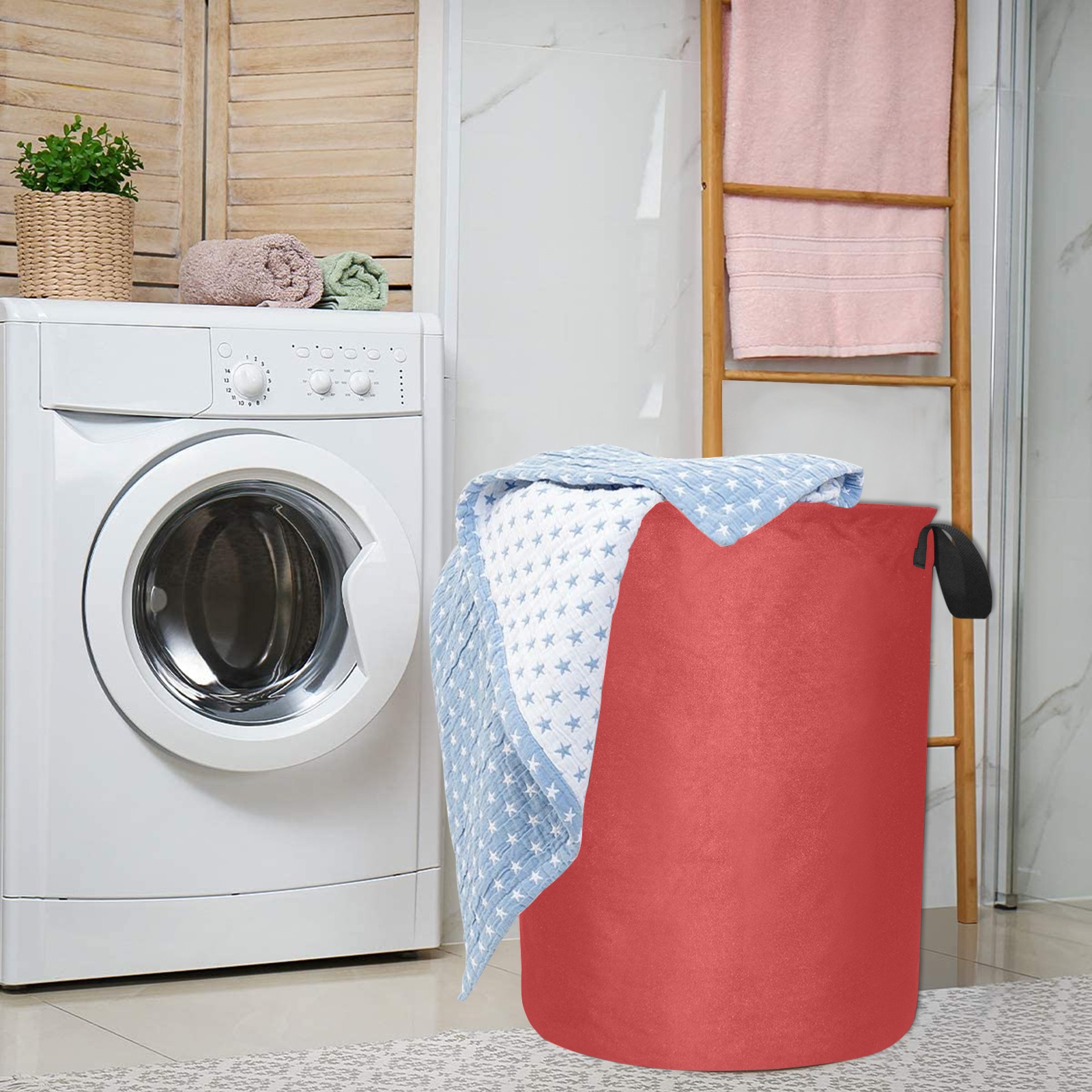 color firebrick Laundry Bag (Large)