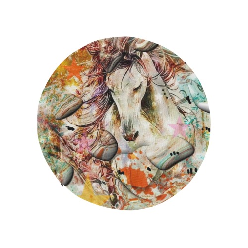 Horse of Love by Nico Bielow Round Seat Cushion