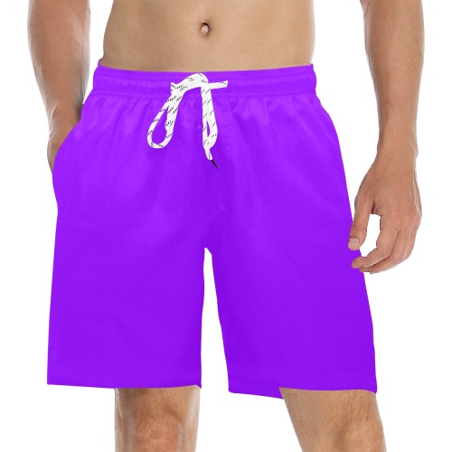 color electric violet Men's Mid-Length Beach Shorts (Model L51)