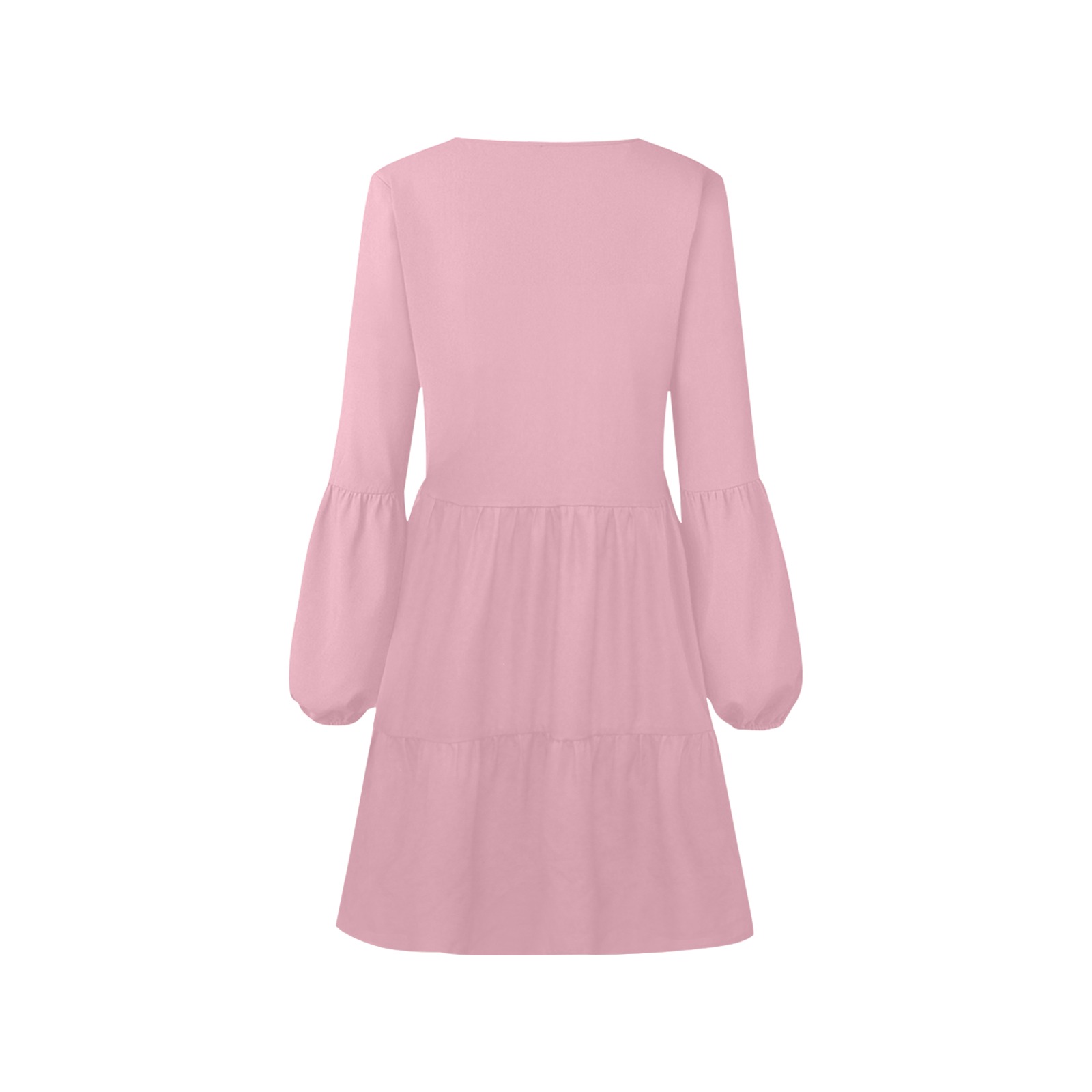 Pink V-Neck Loose Fit Dress (Model D62)