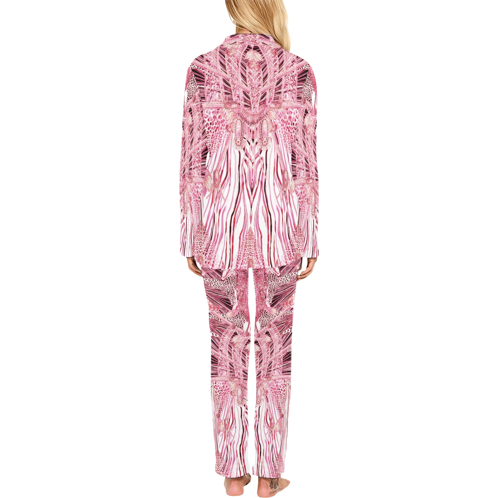 Crazy zebra pink Women's Long Pajama Set