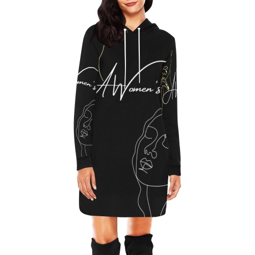 A Women's Worth (1) All Over Print Hoodie Mini Dress (Model H27)