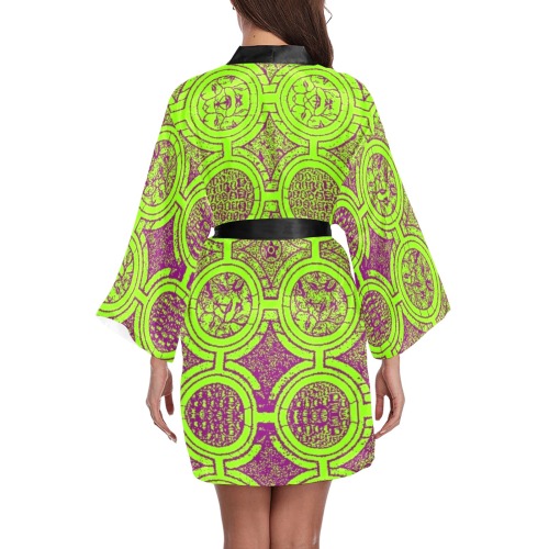 AFRICAN PRINT PATTERN 2 Long Sleeve Kimono Robe