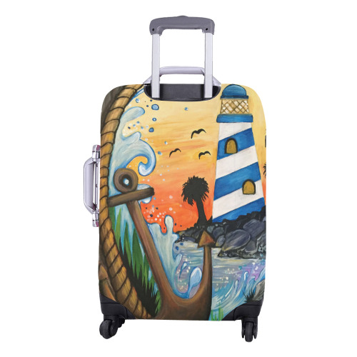 Lighthouse View Luggage Cover/Medium 22"-25"