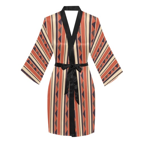 pattern Long Sleeve Kimono Robe