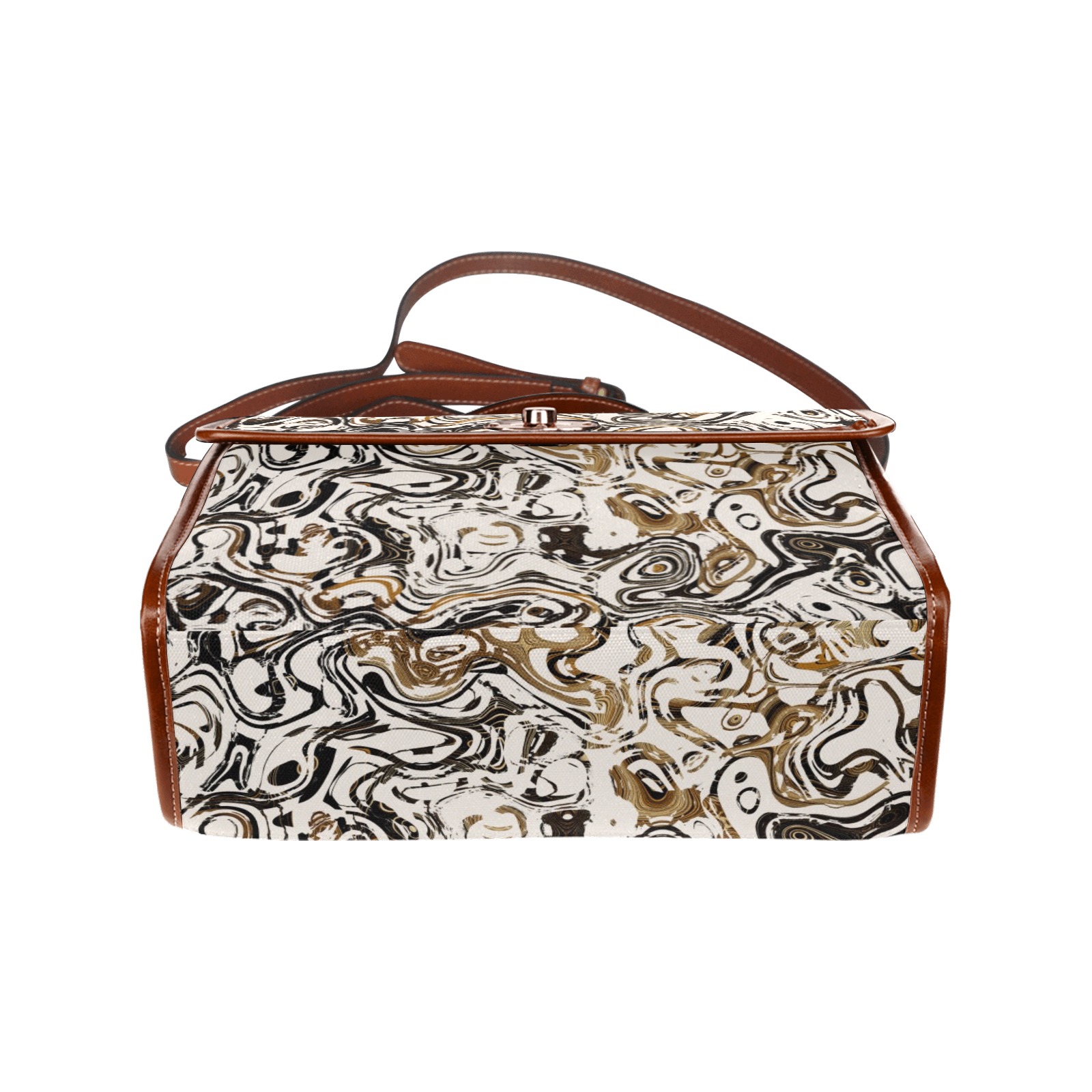 Marble Bronze Waterproof Canvas Bag-Brown (All Over Print) (Model 1641)