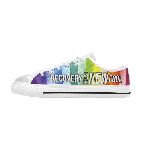 New Cool - Rainbow White Women's Classic Canvas Shoes (Model 018)
