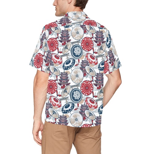 UMBRELLA 0004 Hawaiian Shirt with Chest Pocket (Model T58)