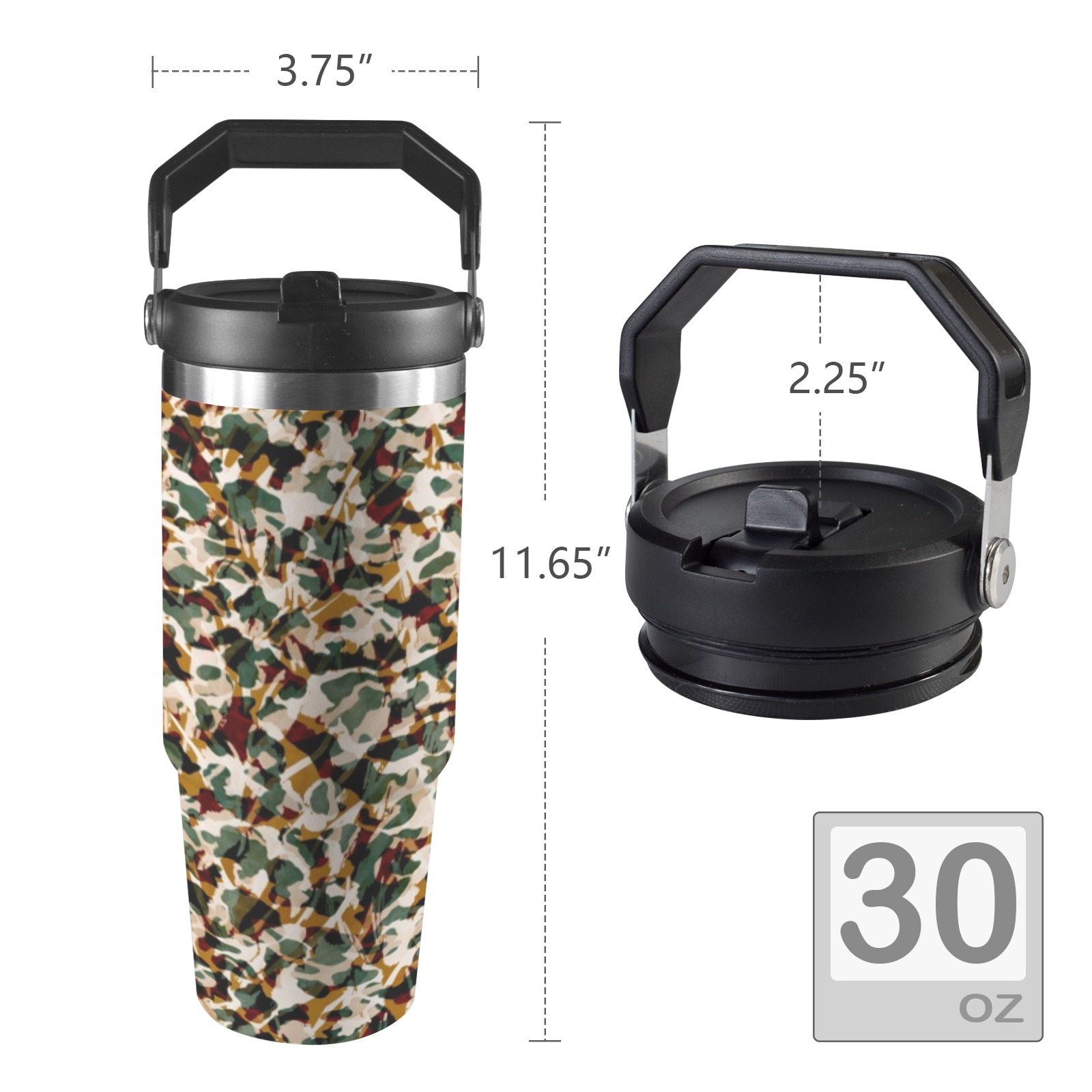 007-WILD SKIN ANIMAL-FDE 30oz Tumbler with Top Handle