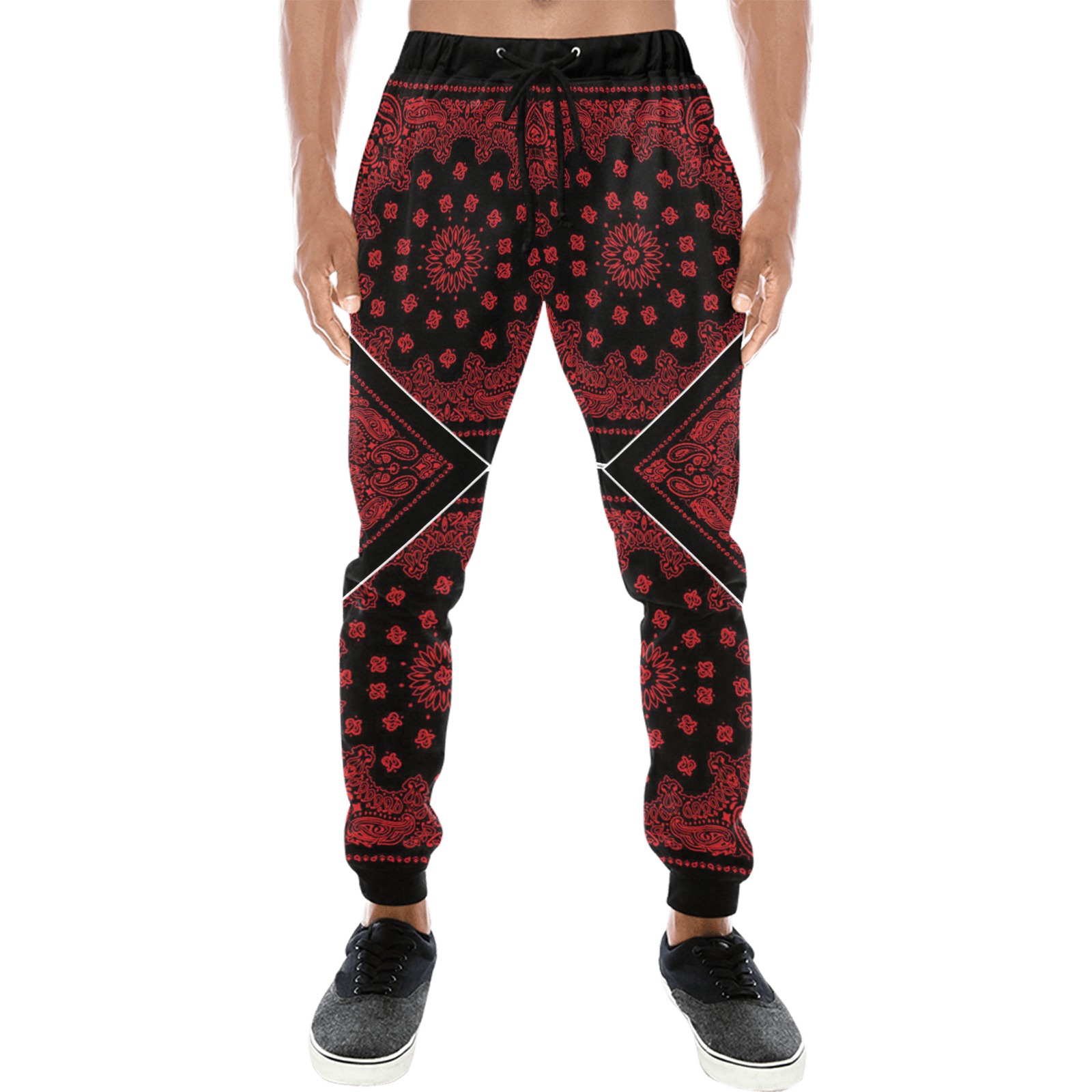 Red Bandana Men's All Over Print Sweatpants (Model L11)