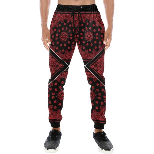 Red Bandana Men's All Over Print Sweatpants (Model L11)