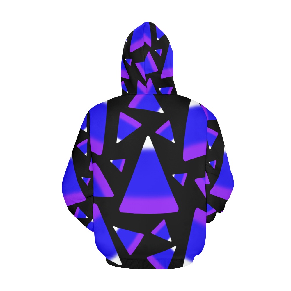 Candy Corn Blue and Purple All Over Print Hoodie for Women (USA Size) (Model H13)