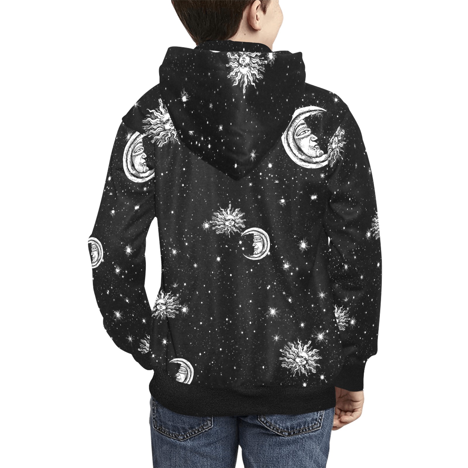 Stars Moon Sun in the Universe Kids' All Over Print Hoodie (Model H38)
