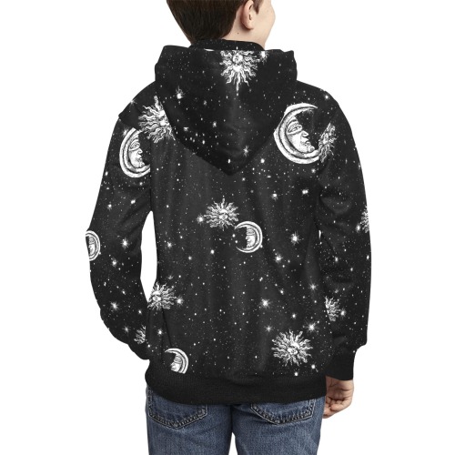 Stars Moon Sun in the Universe Kids' All Over Print Hoodie (Model H38)